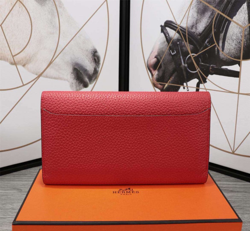Hermes Clutch Constance 20.5 Red Calfskin Silver Hardware