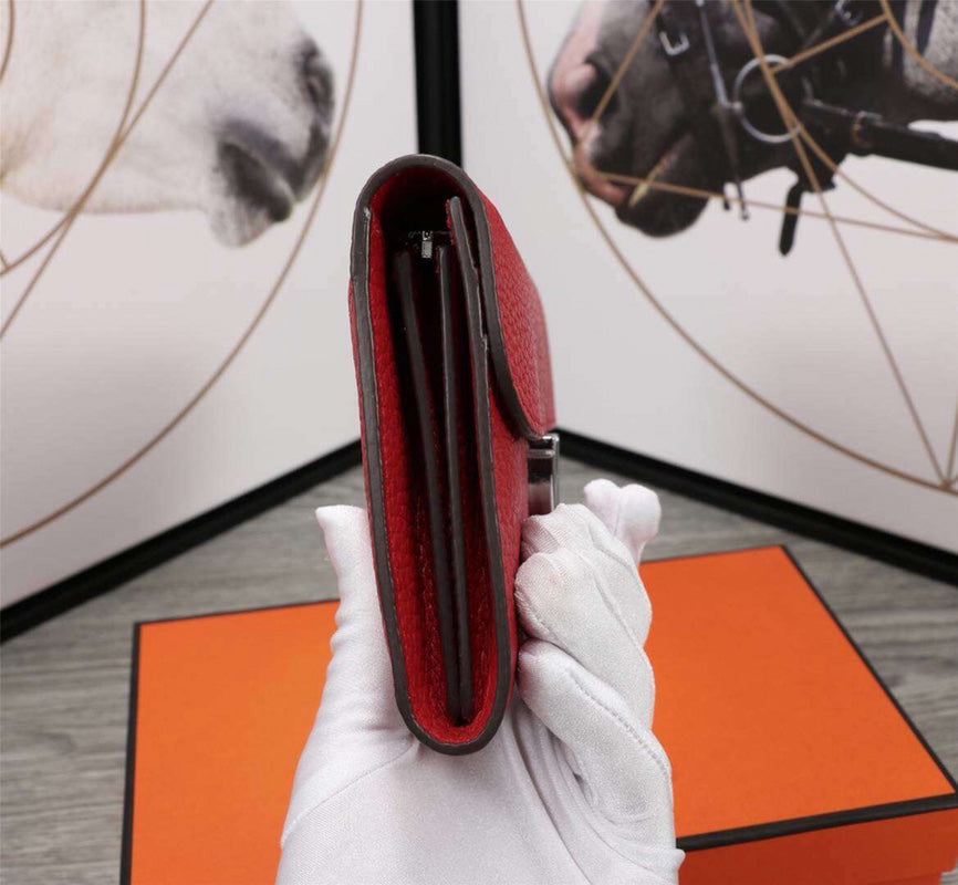Hermes Clutch Constance 20.5 Red Calfskin Silver Hardware