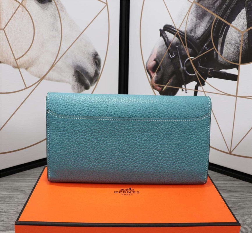 Hermes Clutch Constance 20.5 Sapphire Calfskin Silver Hardware