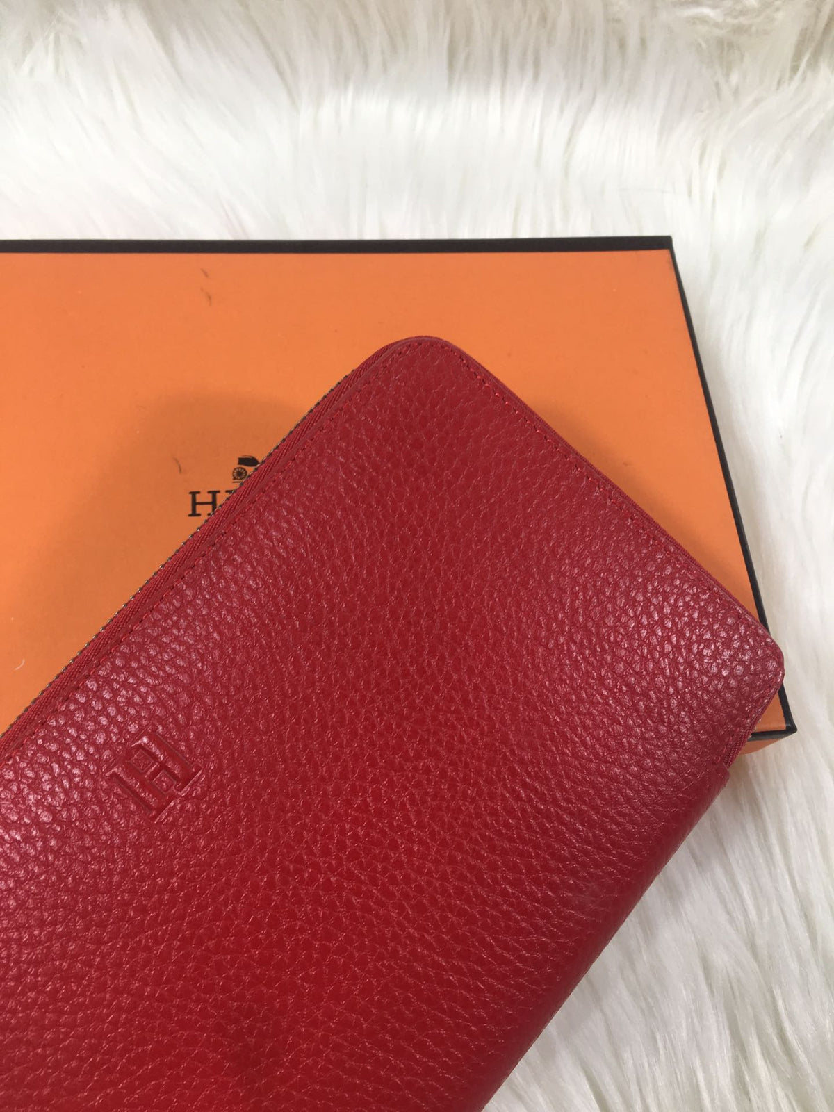 Hermes Silk'In Classic Wallet 20 Apple Grained Calfskin