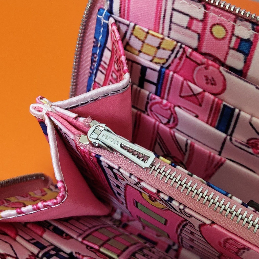 Hermes Zipper Wallet 20 Light Pink Epsom