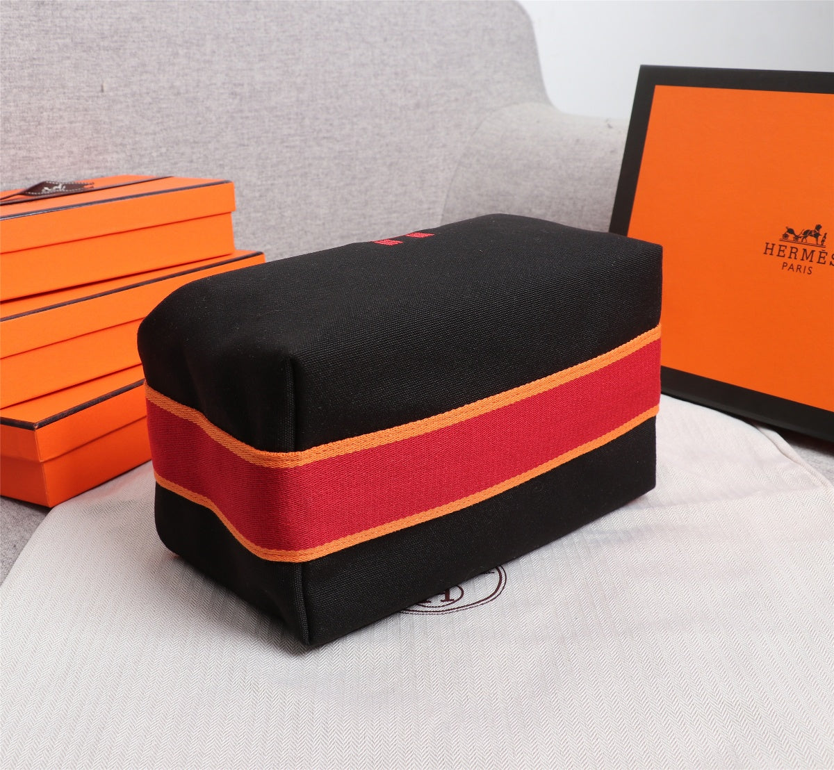 Hermes Bride-A-Brac 25 Black Canvas