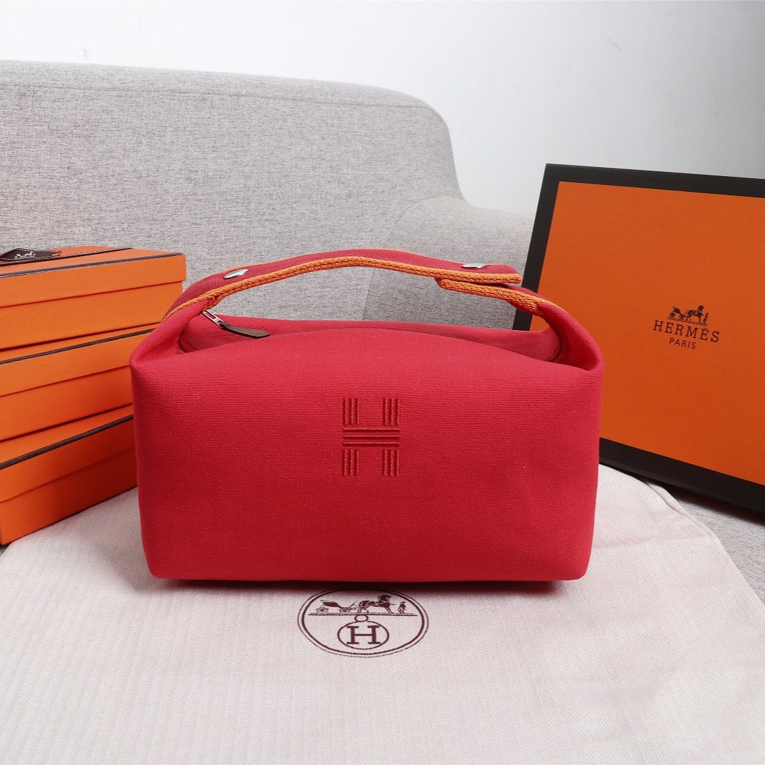 Hermes Bride-A-Brac 21 Red Canvas