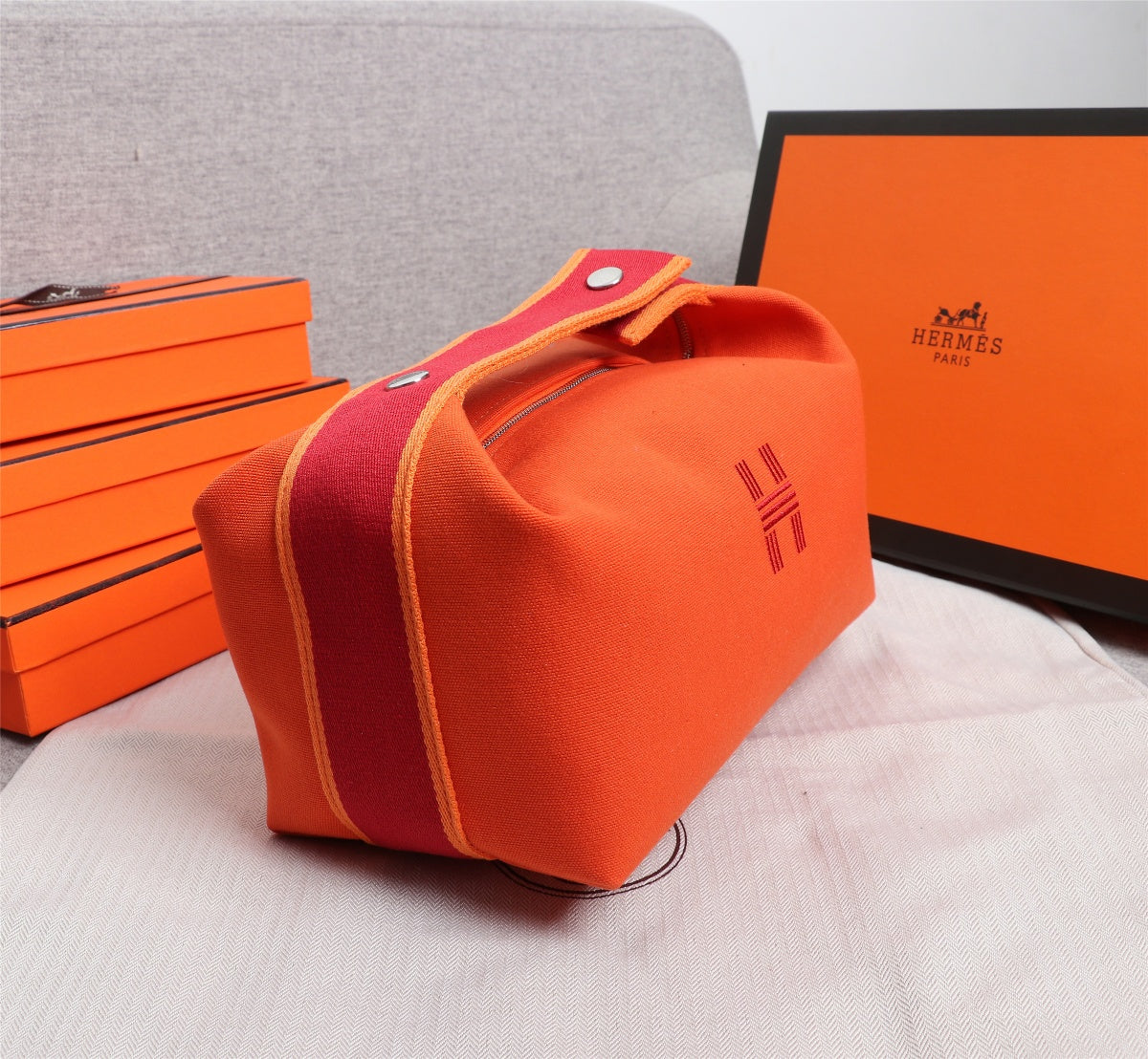 Hermes Bride-A-Brac 25 Orange Canvas