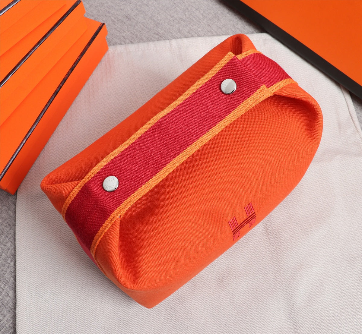 Hermes Bride-A-Brac 25 Orange Canvas