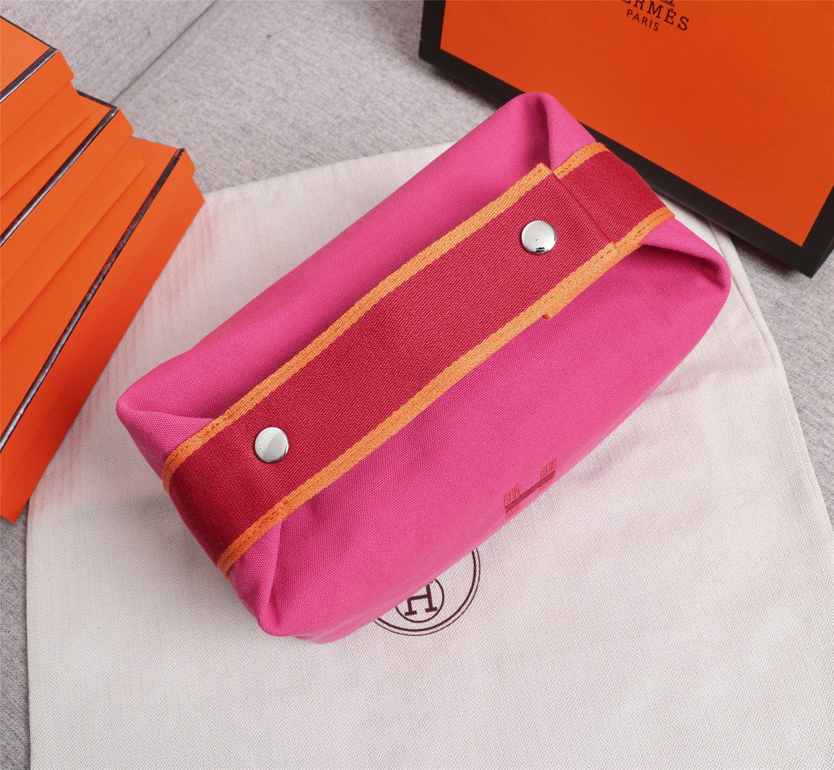 Hermes Bride-A-Brac 25 Deep Pink Canvas