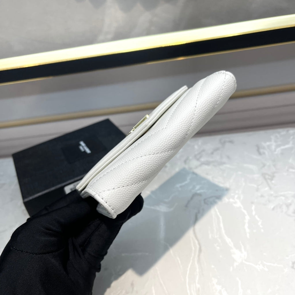 Monogram 12 White Calfskin Card Holder