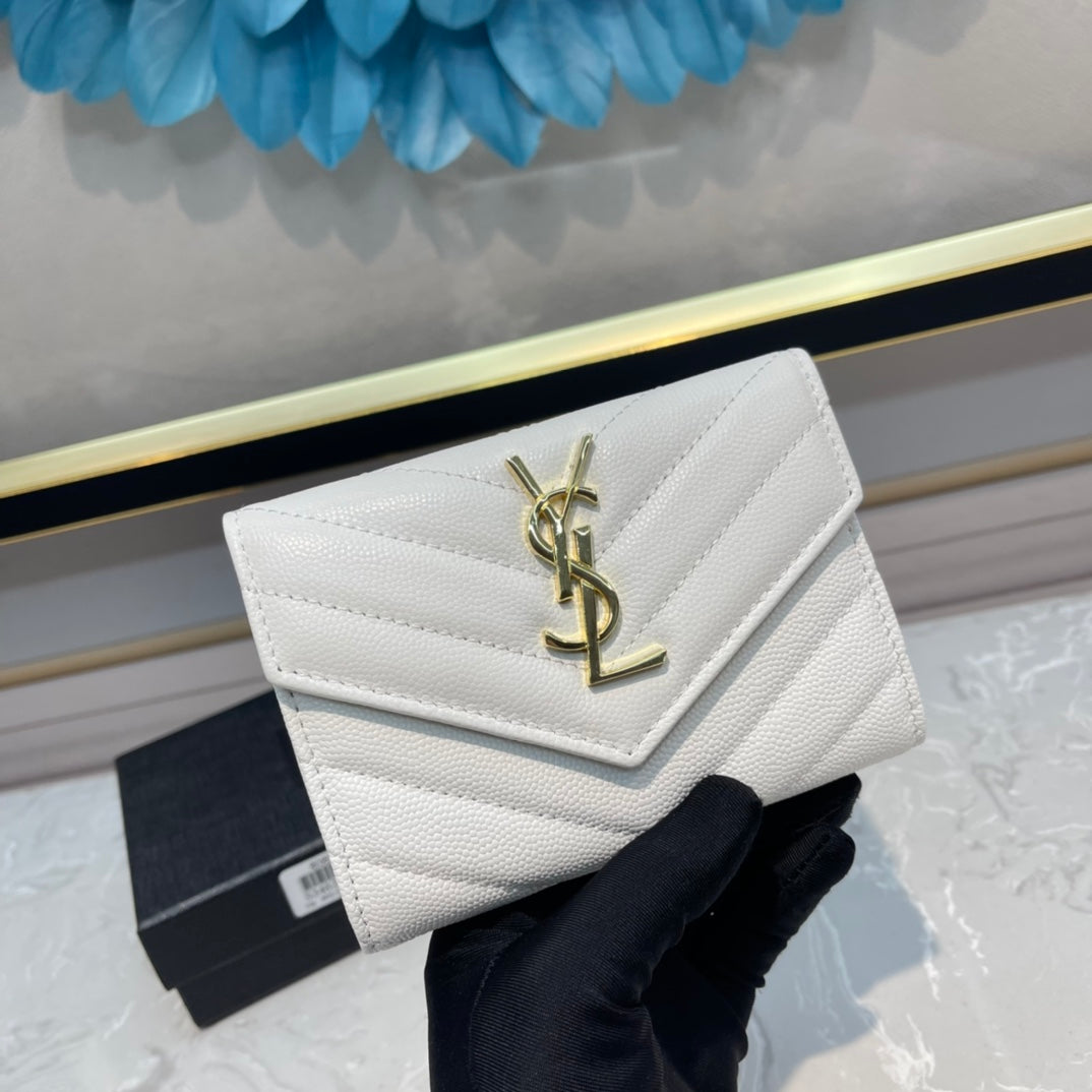 Monogram 12 White Calfskin Card Holder