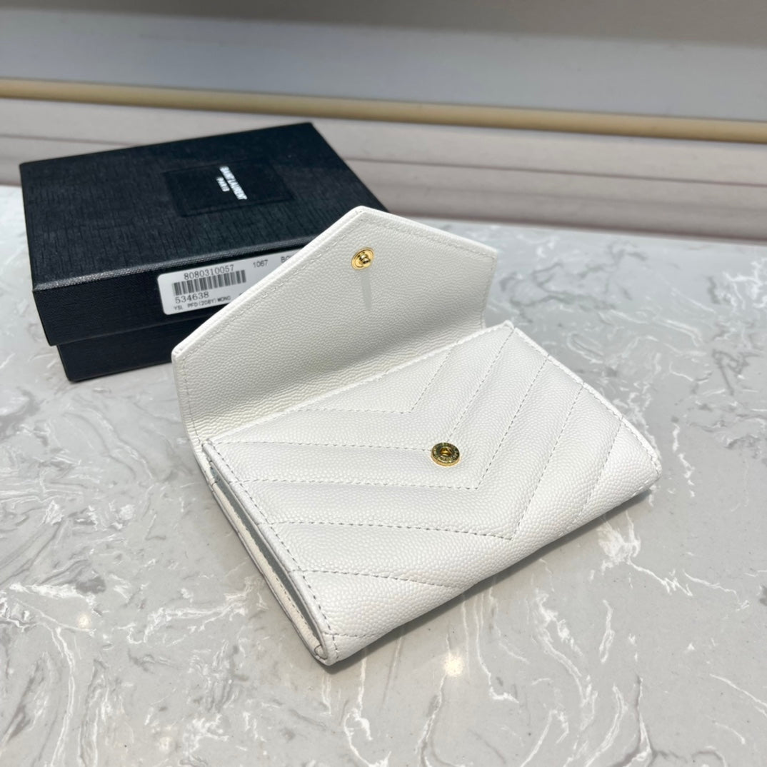 Monogram 12 White Calfskin Card Holder