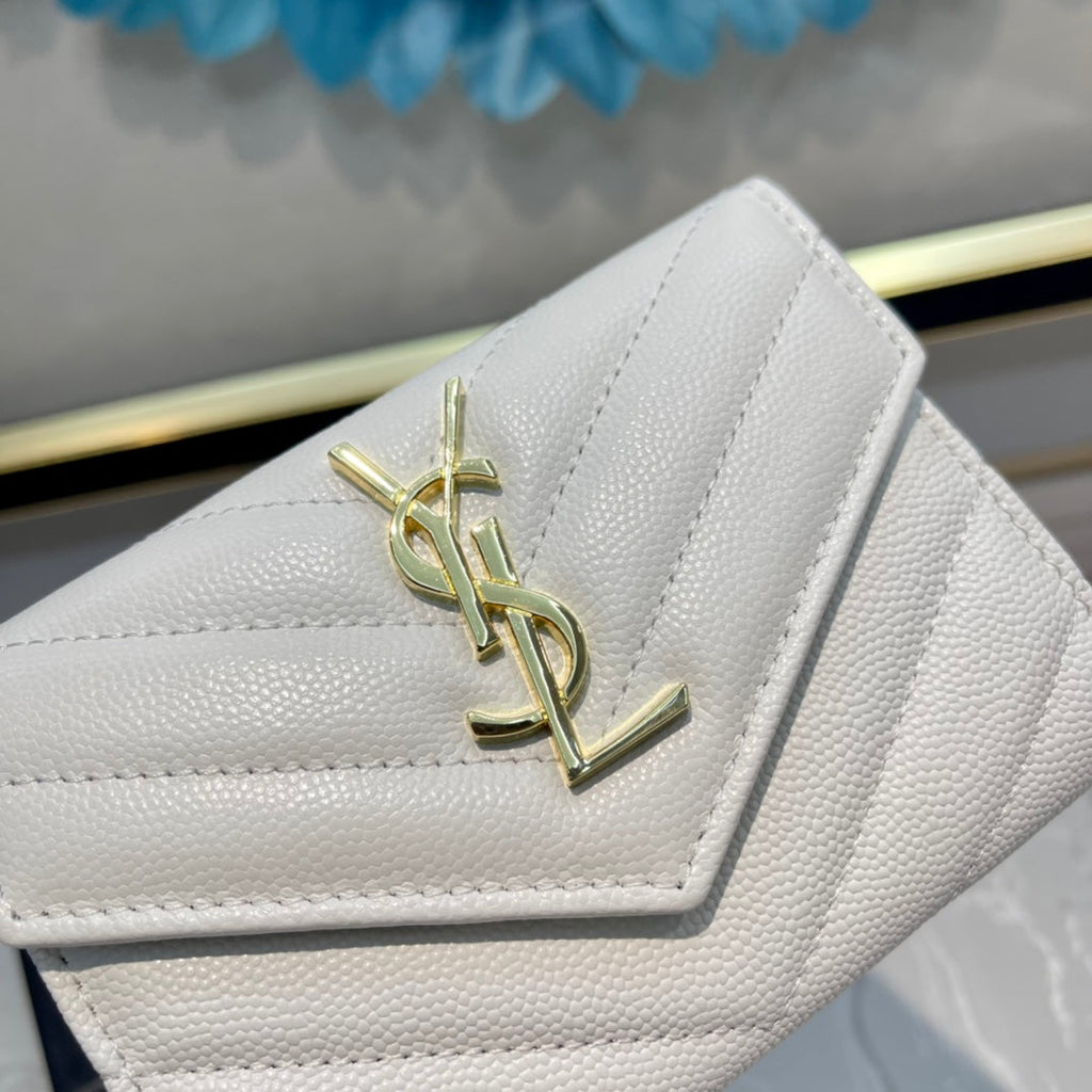 Monogram 12 White Calfskin Card Holder