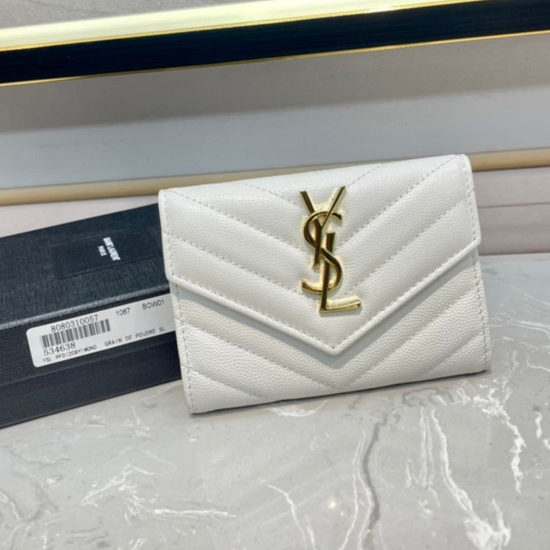 Monogram 12 White Calfskin Card Holder