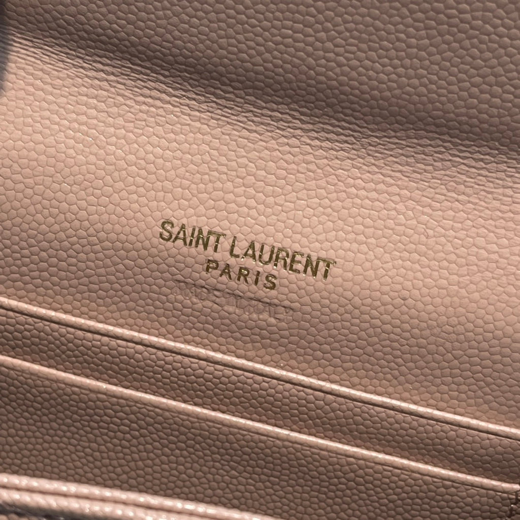 Monogram 12 Pink Salmon Calfskin Card Holder