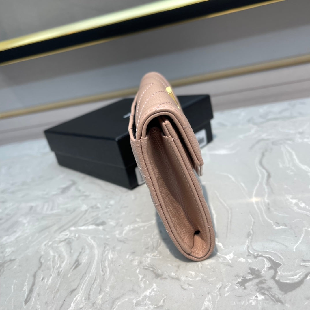 Monogram 12 Pink Salmon Calfskin Card Holder