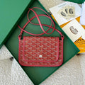 Goyard Plumet Pocket Wallet 20 in Classic Red Goyardine Canvas and Lambskin Trim