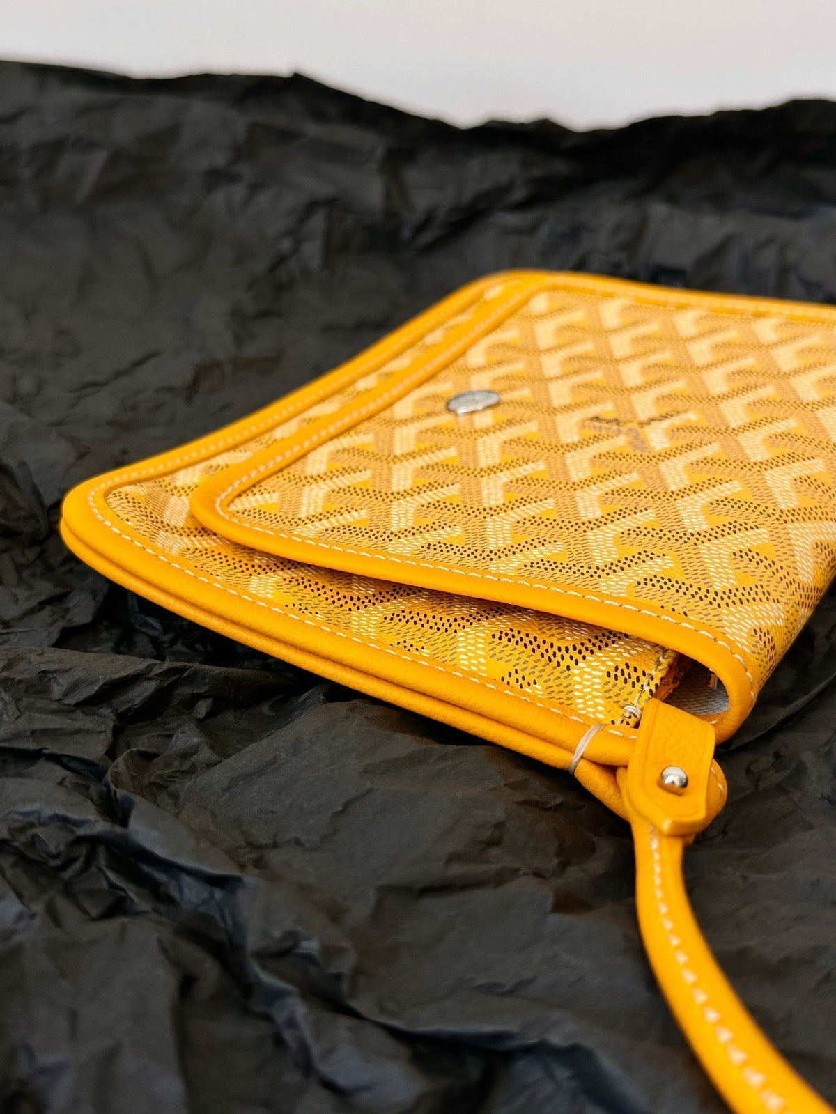 Goyard Plumet Pocket Wallet 20 in Yellow Goyardine Canvas and Lambskin Trim