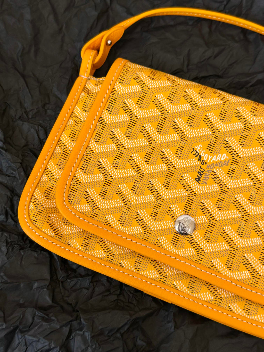Goyard Plumet Pocket Wallet 20 in Yellow Goyardine Canvas and Lambskin Trim