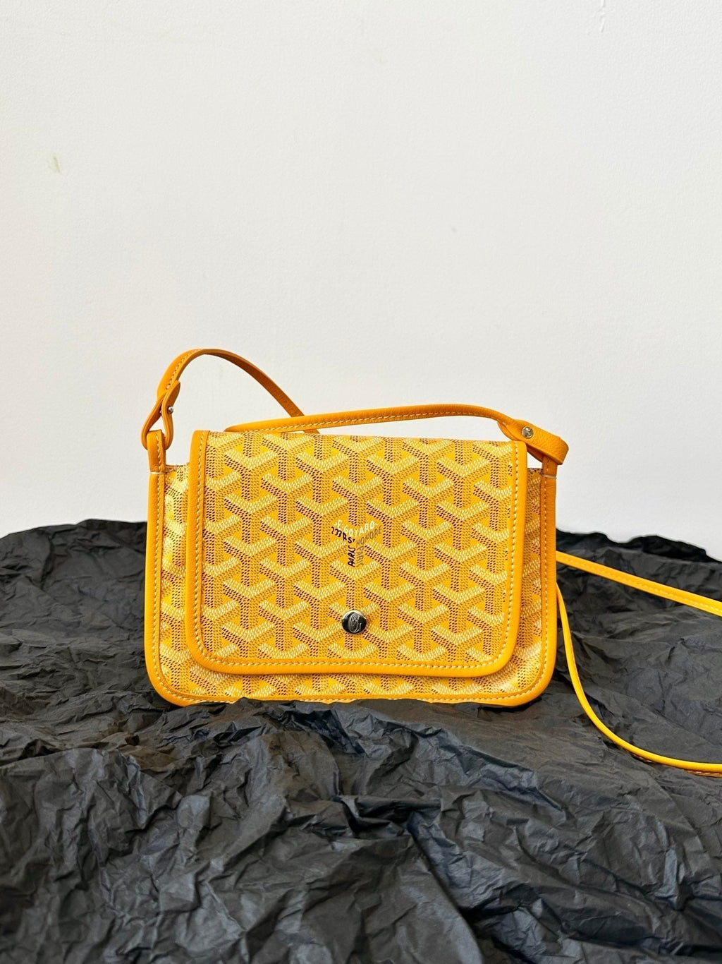 Goyard Plumet Pocket Wallet 20 in Yellow Goyardine Canvas and Lambskin Trim
