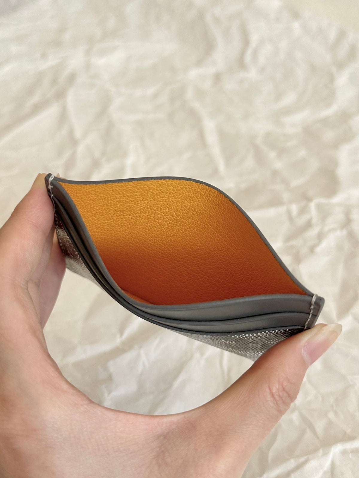 Goyard Saint-Sulpice Card Wallet 10 in Grey Black Goyardine Canvas and Calfskin