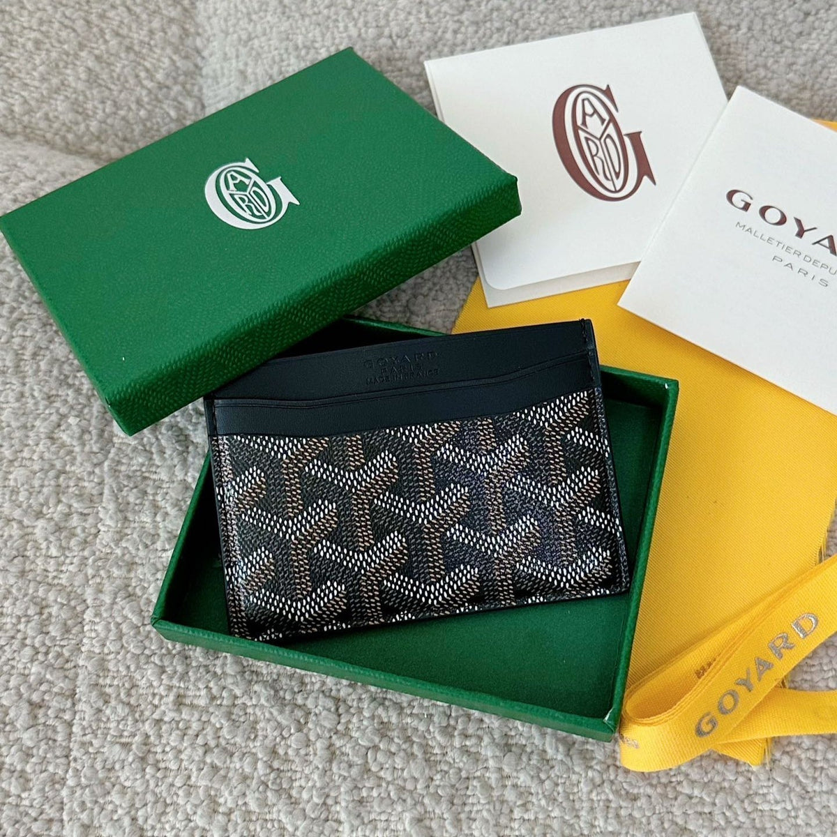 Goyard Saint-Sulpice Card Wallet 10 in Black Goyardine Canvas