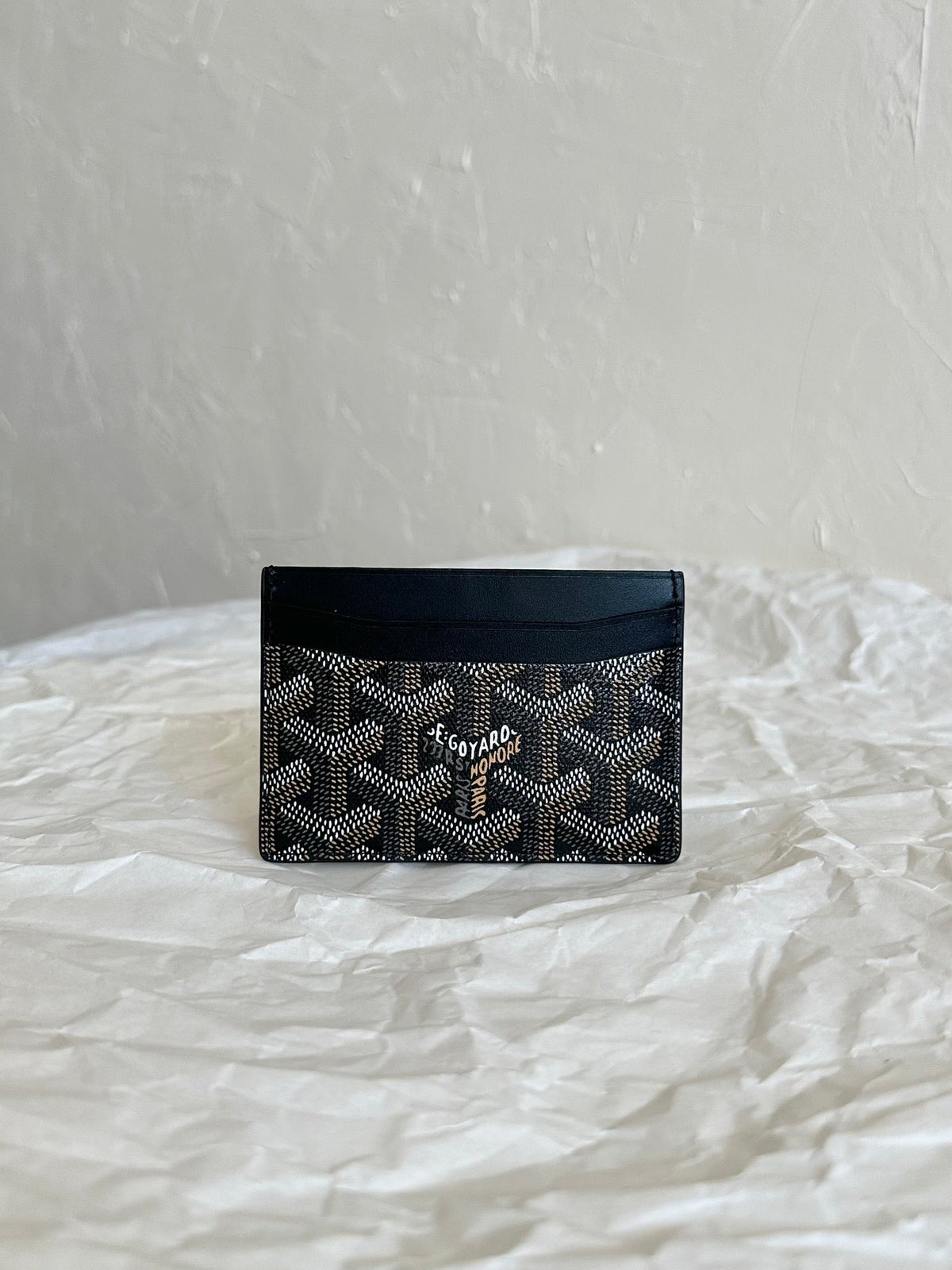 Goyard Saint-Sulpice Card Wallet 10 in Black Goyardine Canvas