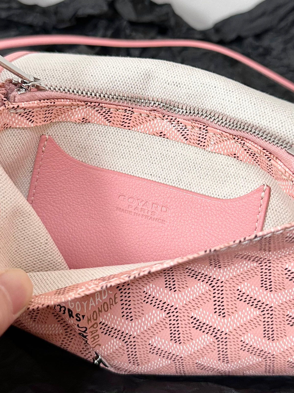 Goyard Plumet Pocket Wallet 20 in Pink Goyardine Canvas and Lambskin Trim
