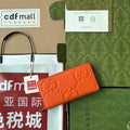 Gucci Full-Zip Wallet 19 in Orange Embossed Calfskin