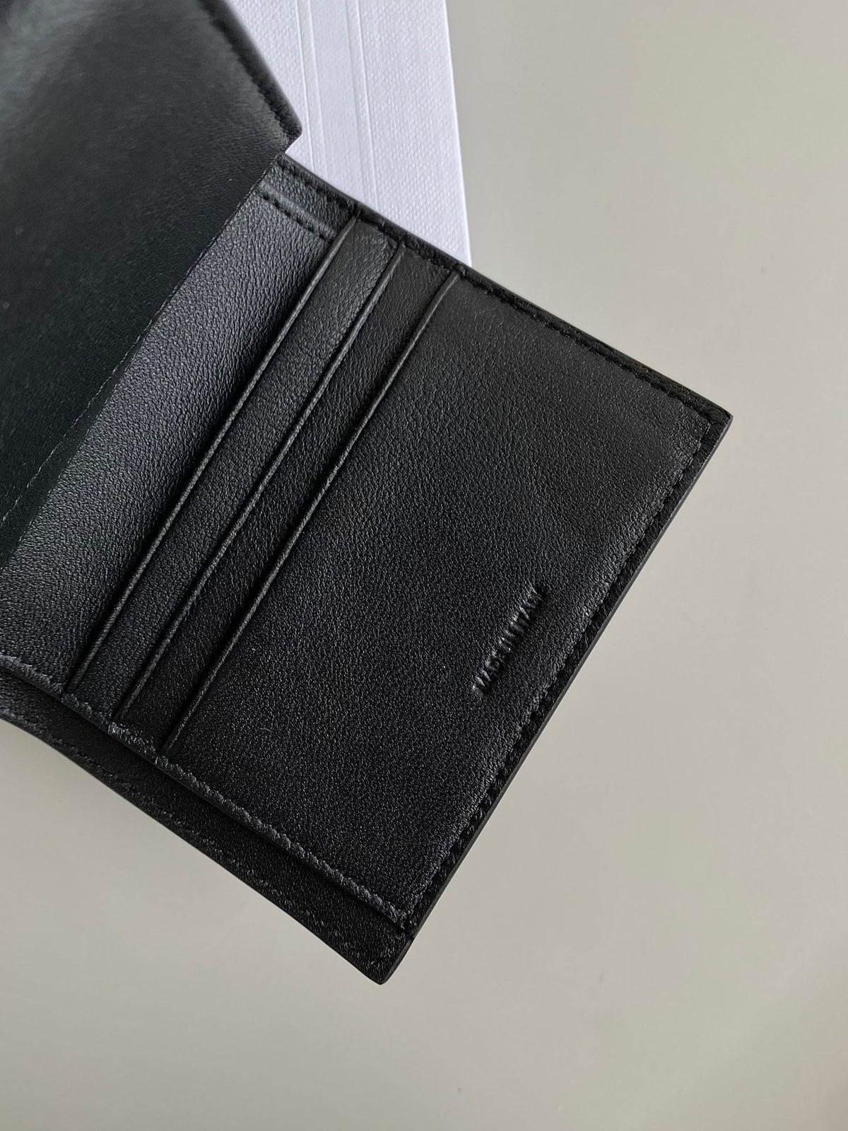 Celine Triphome 10 Trifold Wallet Calfskin Black