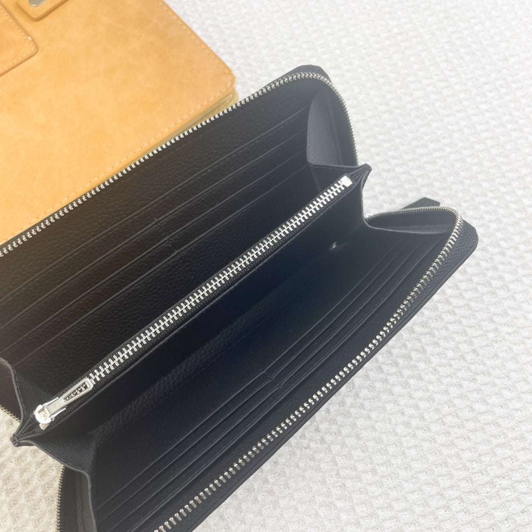 Hermes Silk'In Classic Wallet 20 Black Grained Calfskin