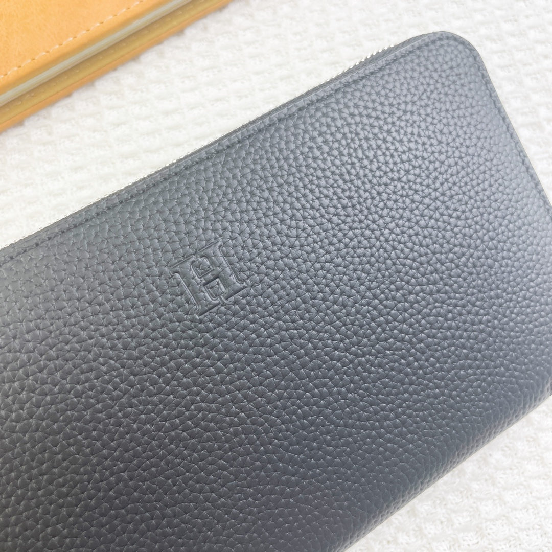 Hermes Silk'In Classic Wallet 20 Black Grained Calfskin