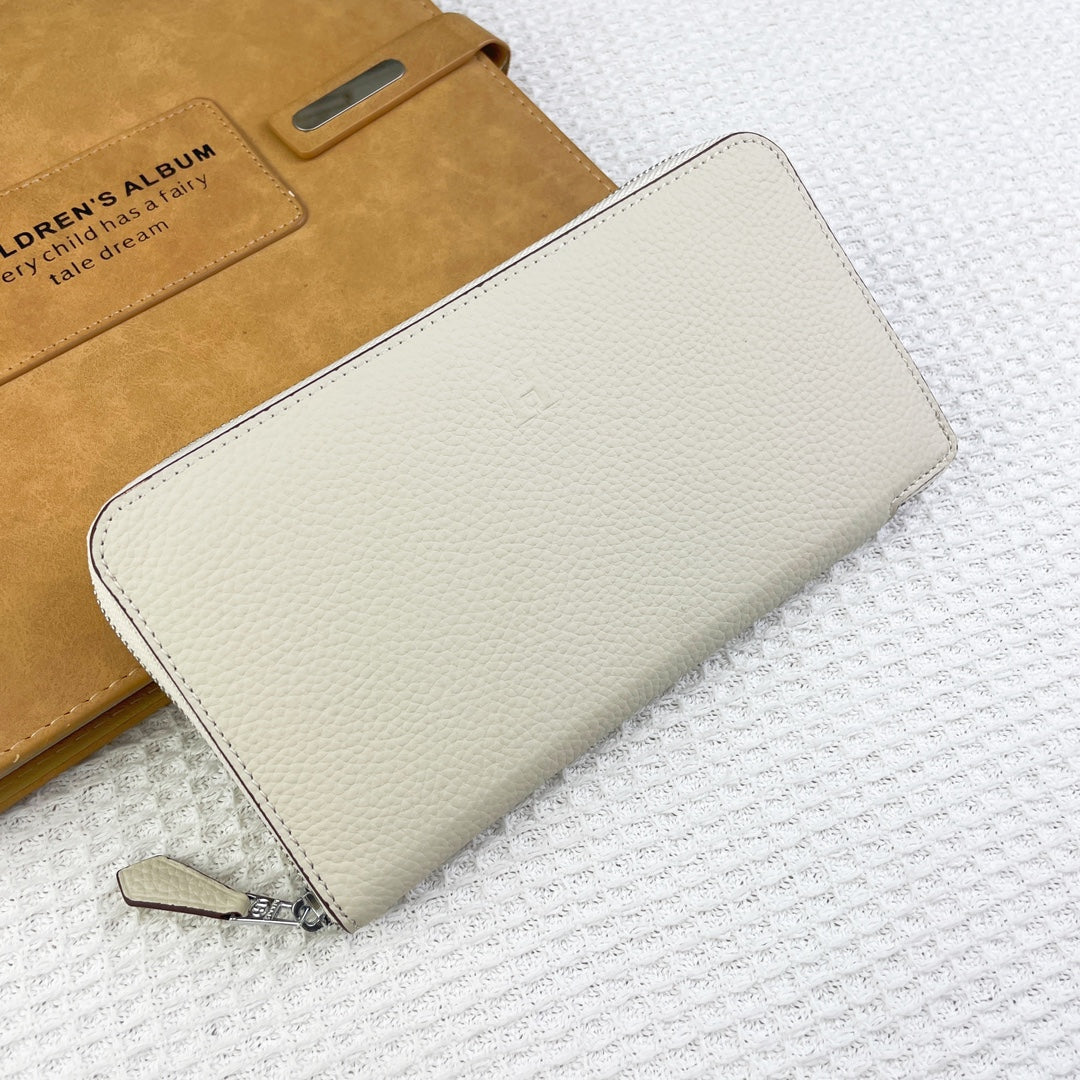 Hermes Silk'In Classic Wallet 20 White Grained Calfskin