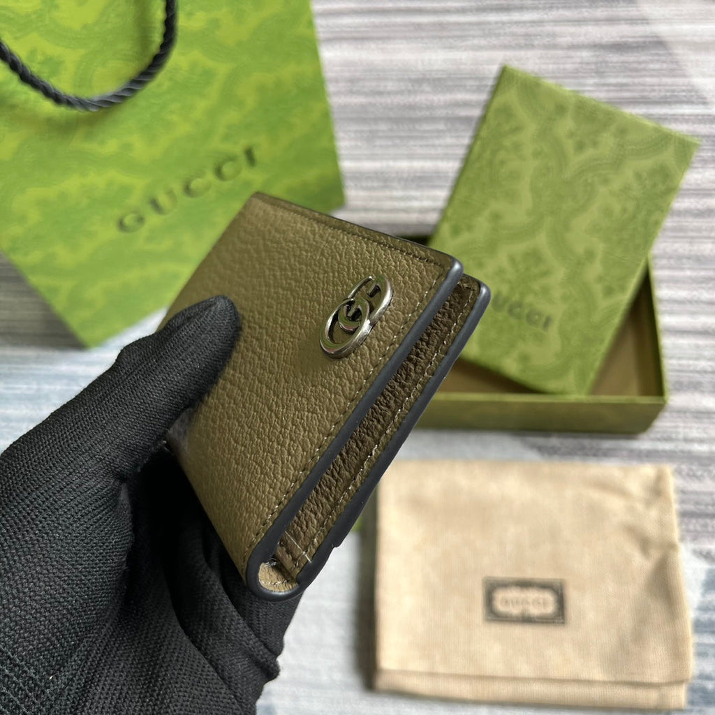 Gucci Marmont 12 Long Wallet in Mocha Brown Calfskin