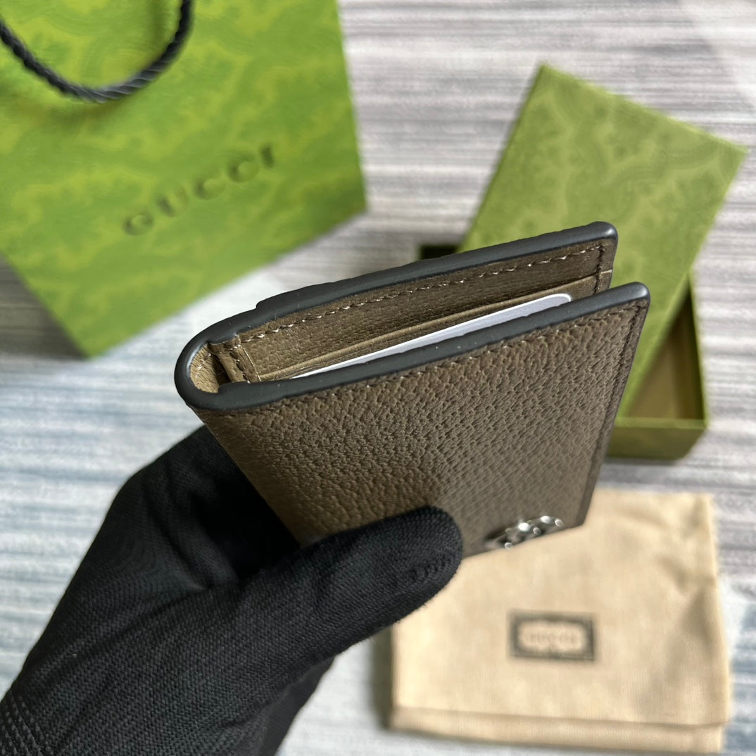 Gucci Marmont 12 Long Wallet in Mocha Brown Calfskin