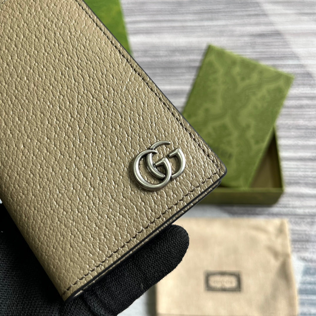 Gucci Marmont 12 Long Wallet in Mocha Brown Calfskin