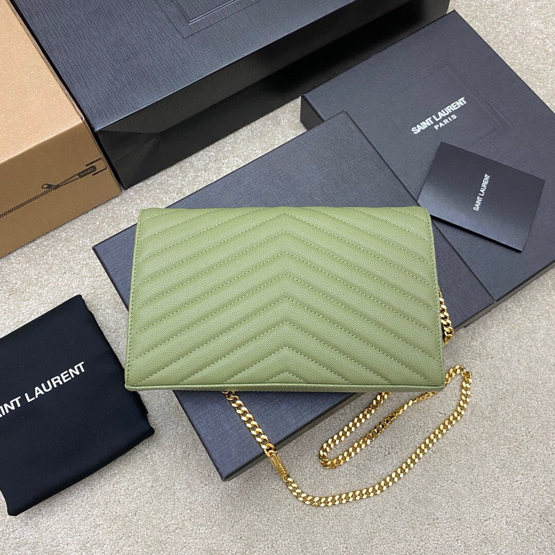 Saint Laurent Monogram WOC 22 Pear