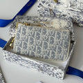 Dior 25S Travel Myrte Zipped Key Case 14 in Blue Oblique Jacquard Canvas