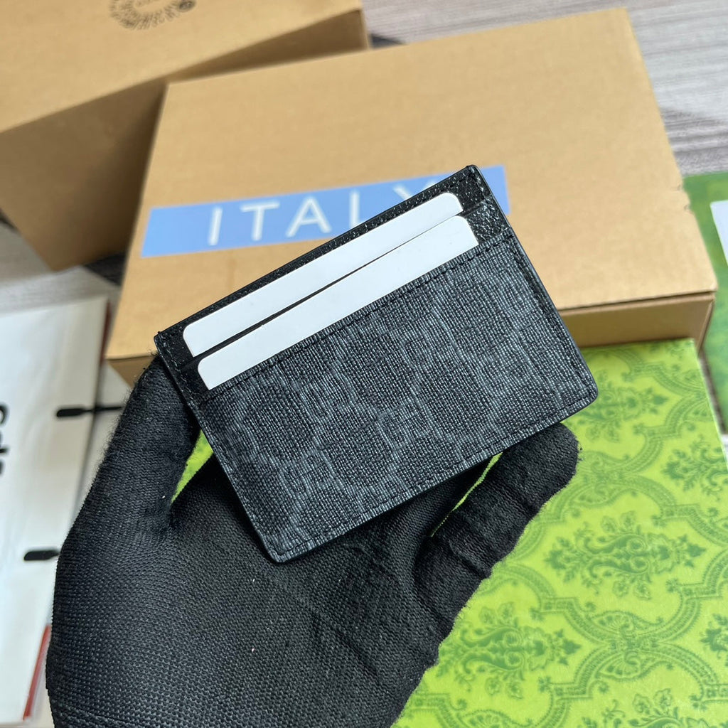 Gucci Card Case 11 with Detail Black Calfskin