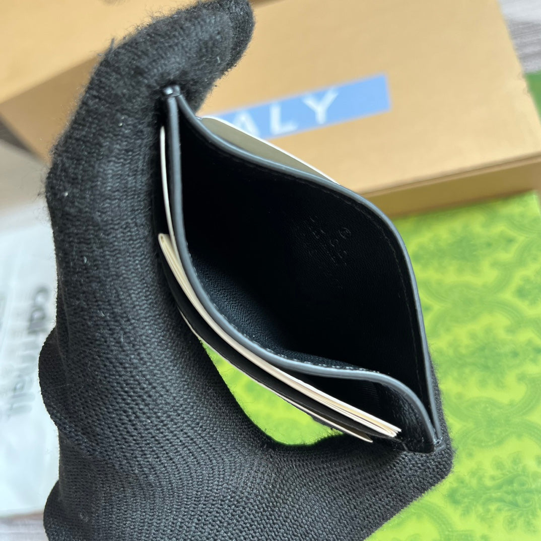 Gucci Card Case 11 with Detail Black Calfskin