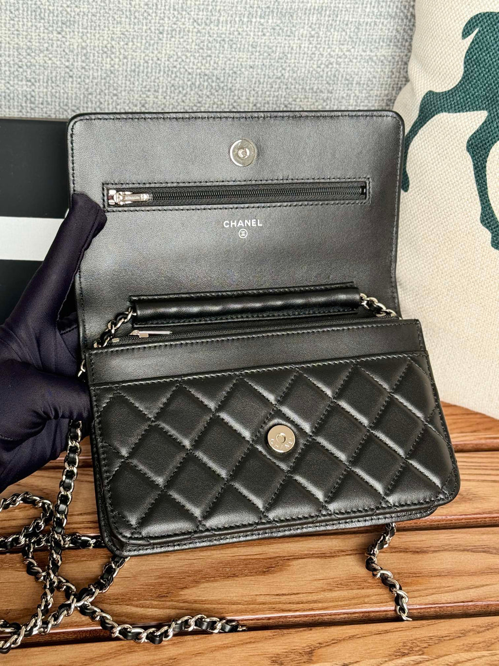 Chanel WOC Entrupy 19 Bag in Black Calfskin