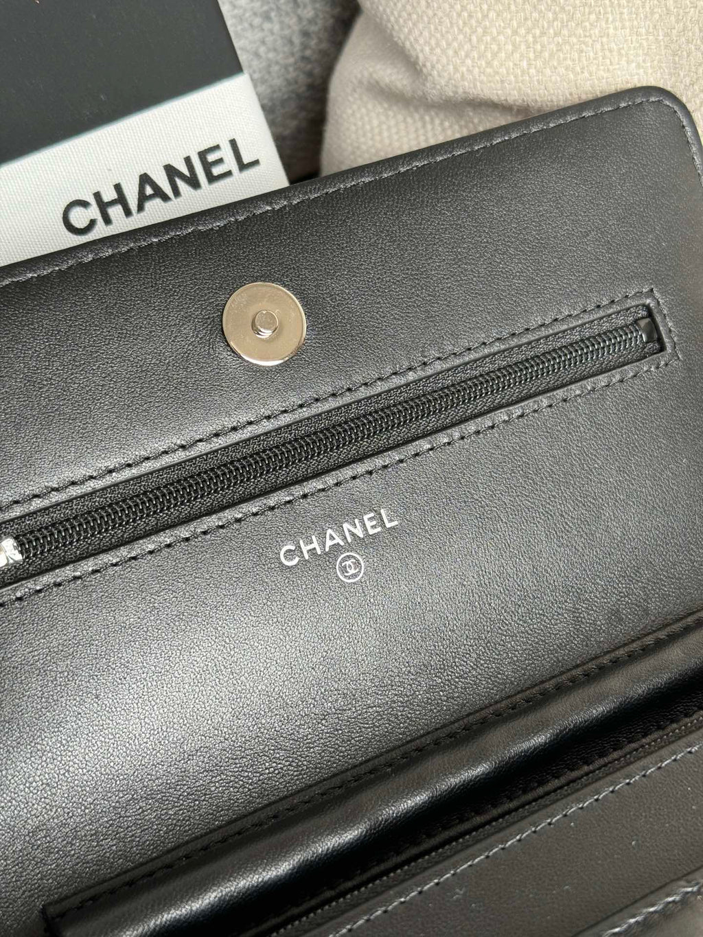 Chanel WOC Entrupy 19 Bag in Black Calfskin