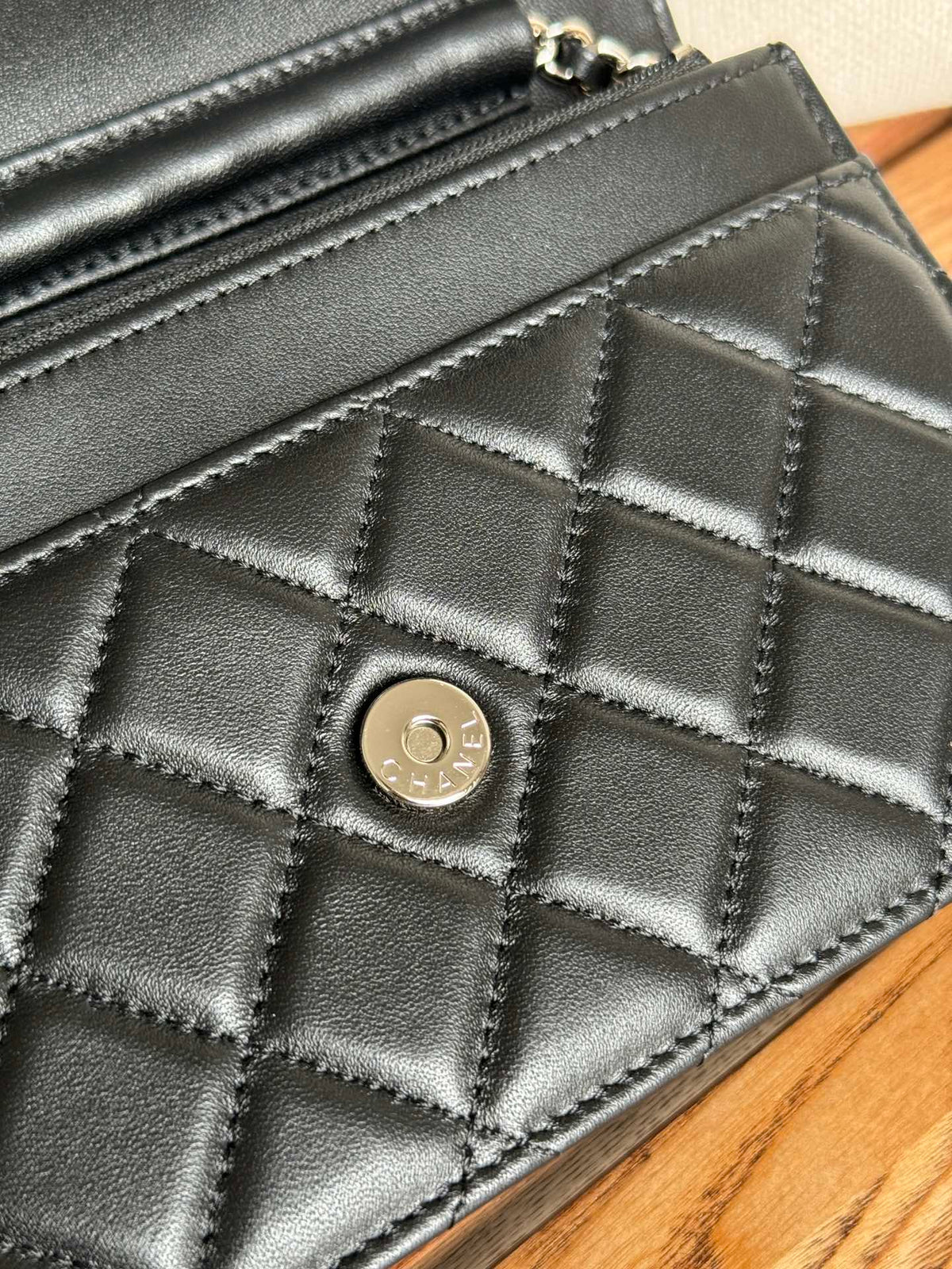Chanel WOC Entrupy 19 Bag in Black Calfskin
