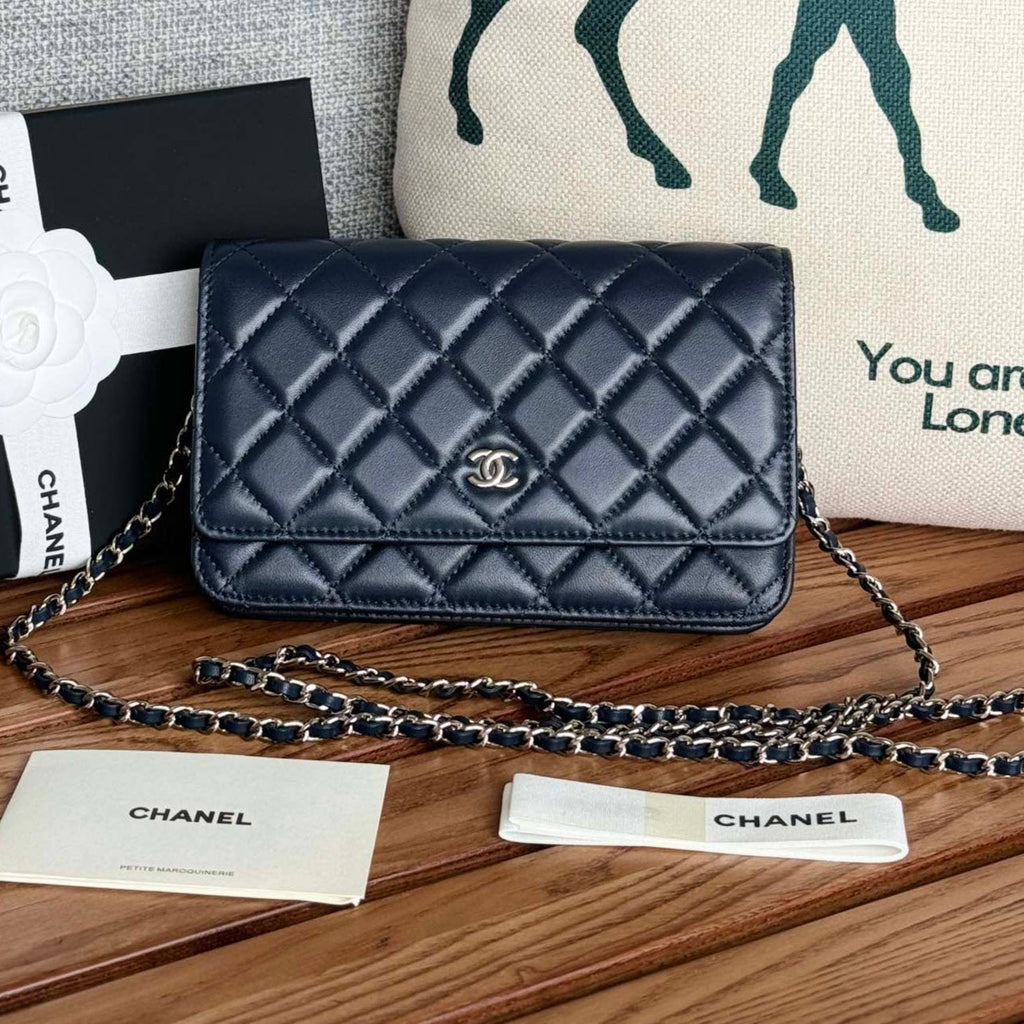 Chanel WOC Entrupy 19 Bag in Indigo Blue Calfskin