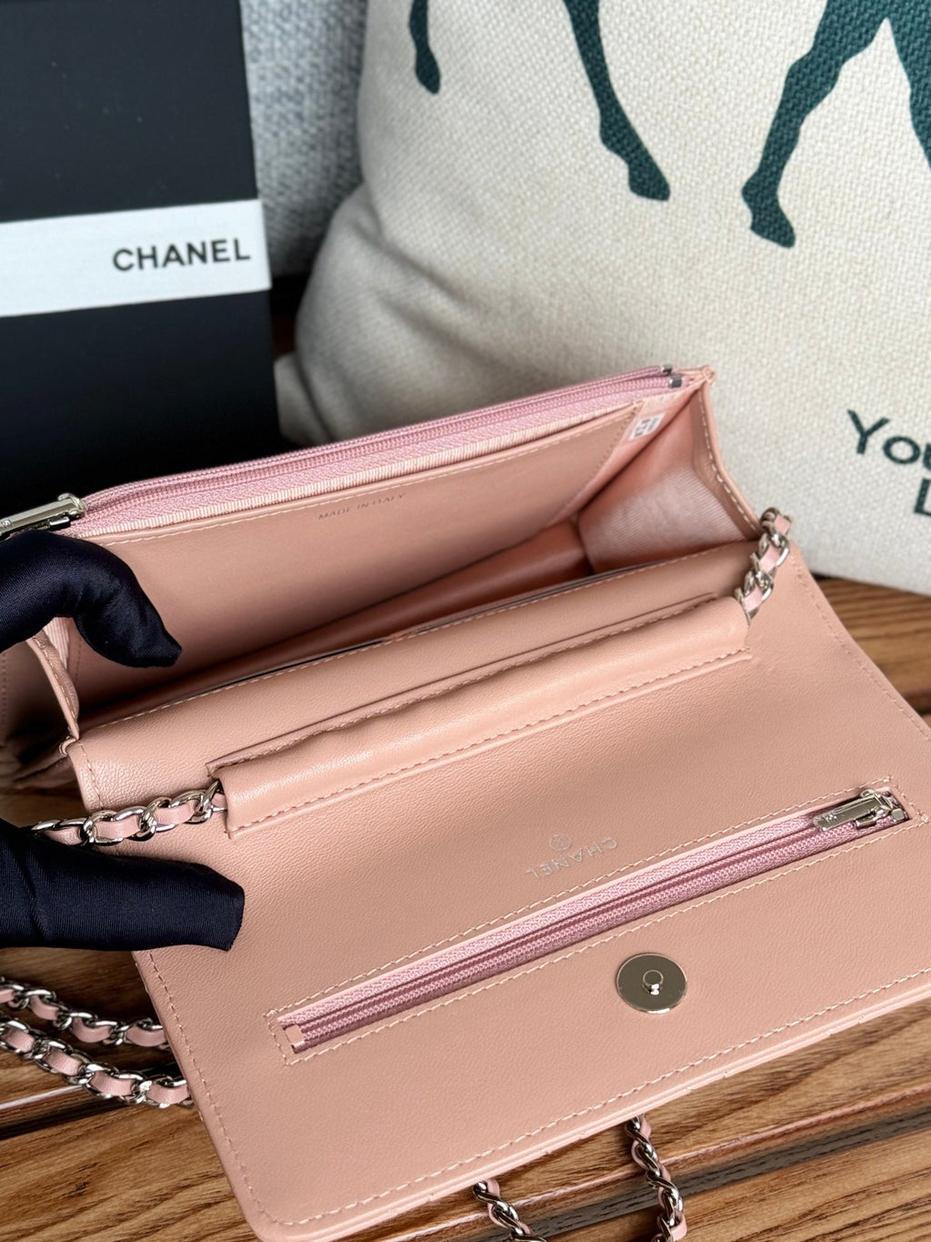 Chanel WOC Entrupy 19 Bag in Light Pink Calfskin