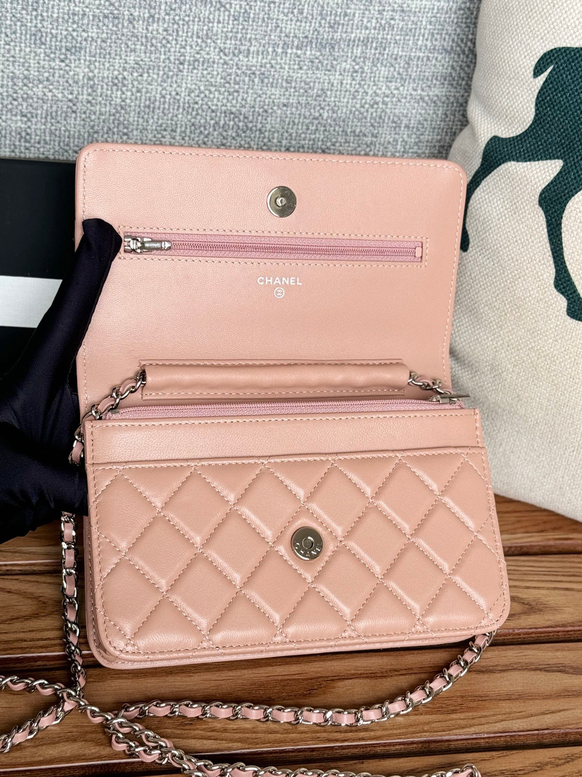 Chanel WOC Entrupy 19 Bag in Light Pink Calfskin