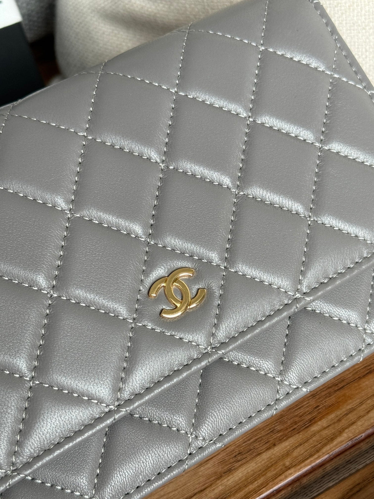 Chanel WOC Entrupy 19 Bag in Spanish Grey Calfskin