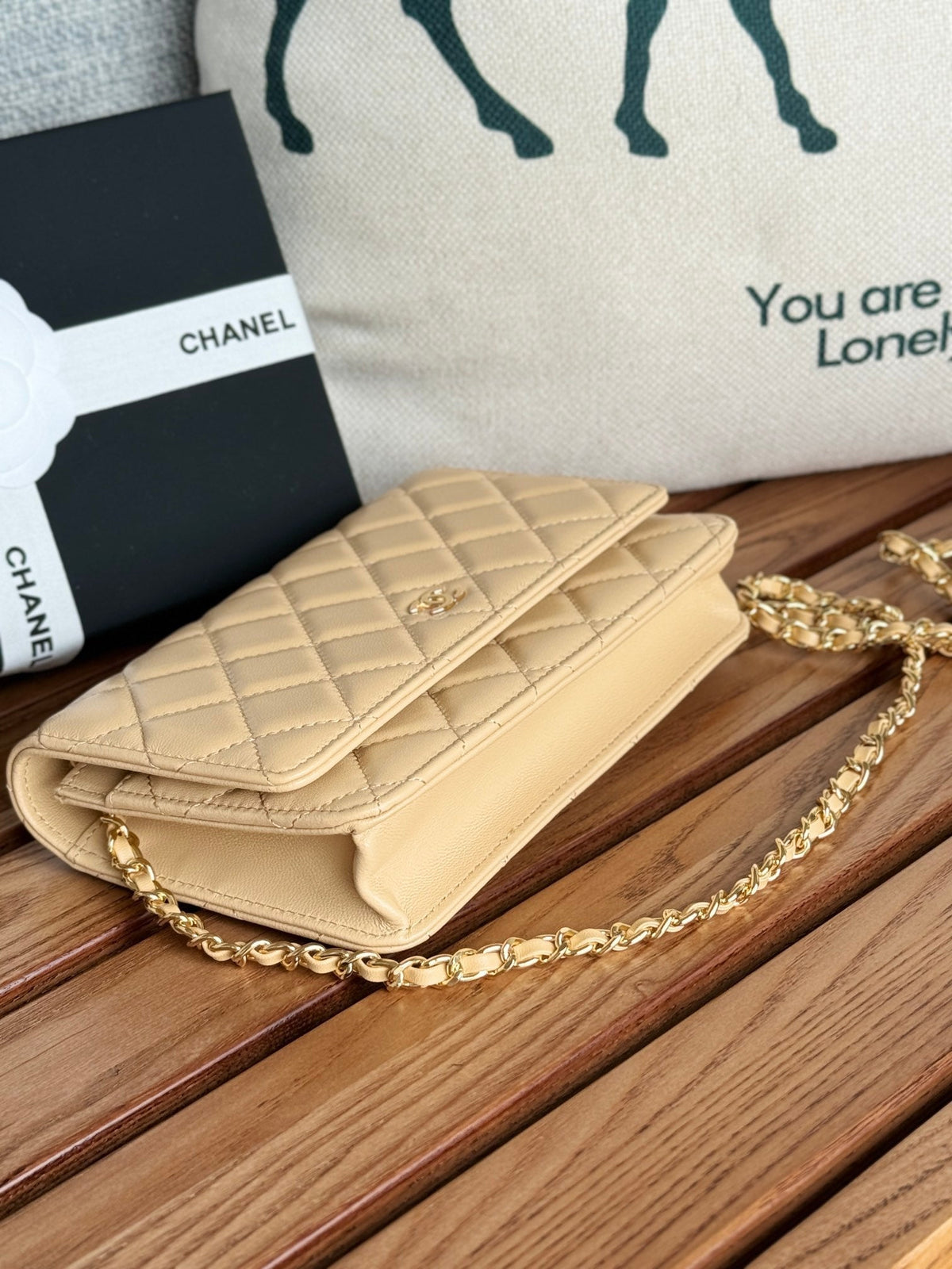Chanel WOC Entrupy 19 Bag in Dark Cream Calfskin