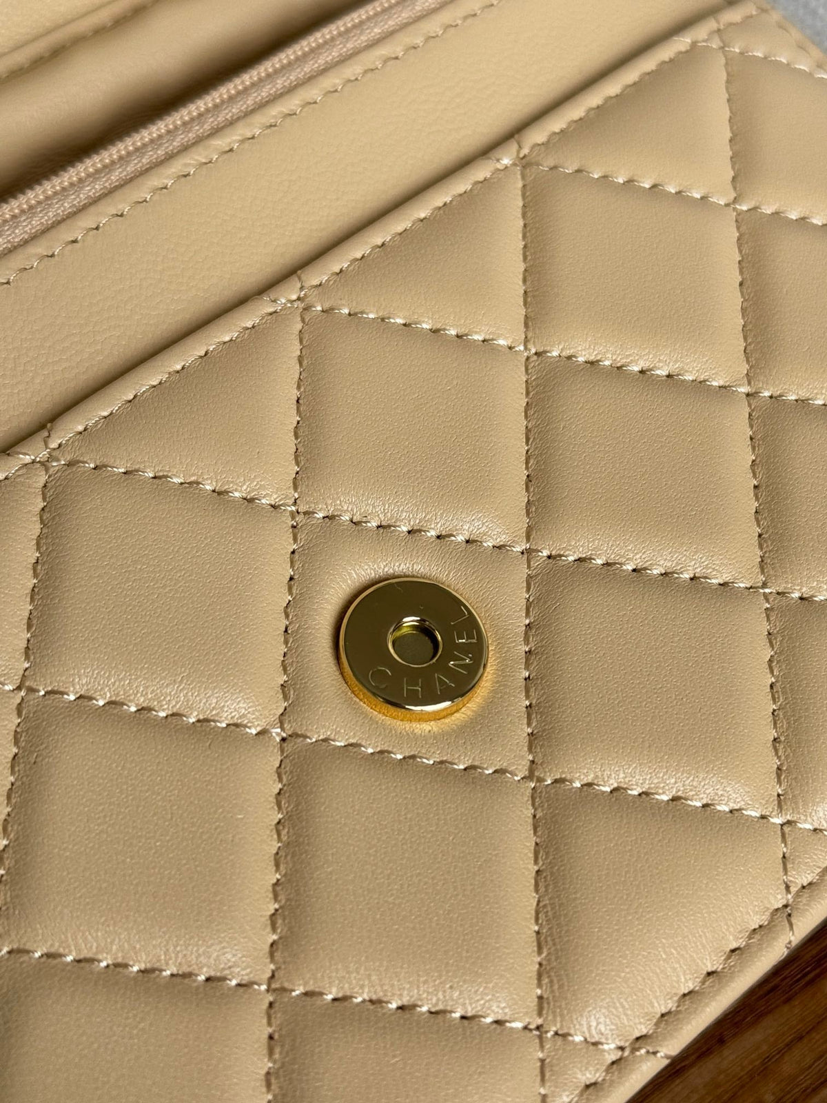 Chanel WOC Entrupy 19 Bag in Dark Cream Calfskin