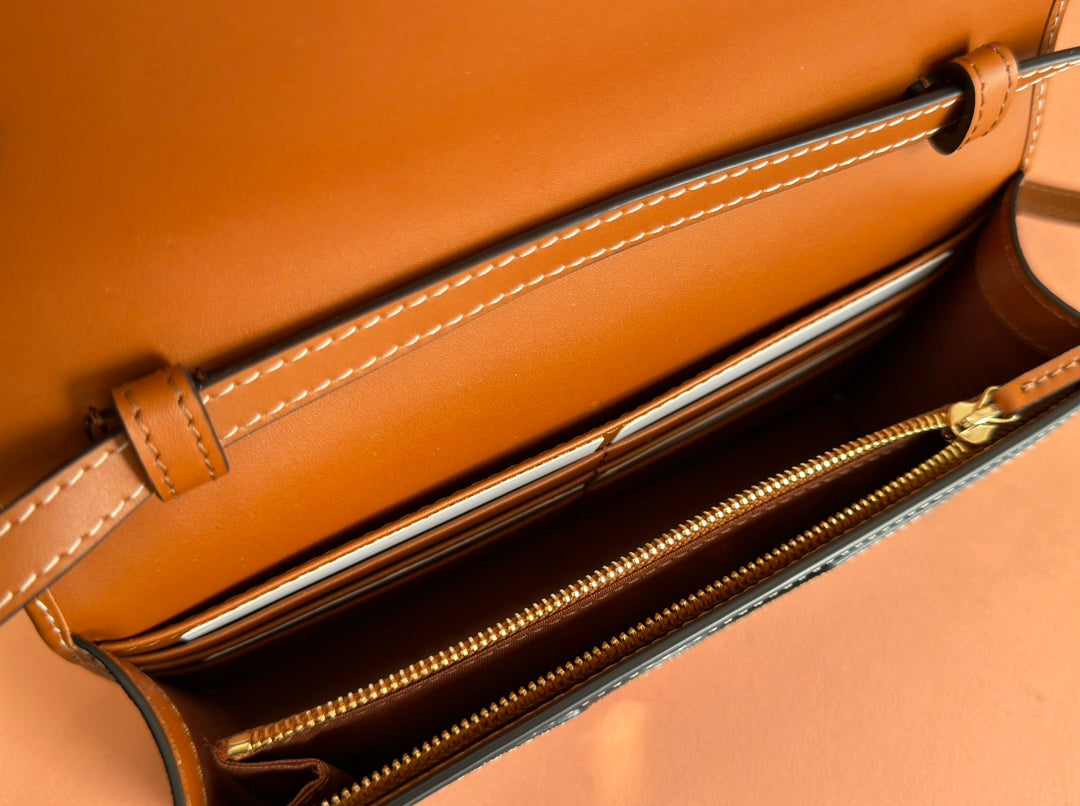Gucci Emblem Wallet Monogram 20 in Beige and Dark Brown Calfskin