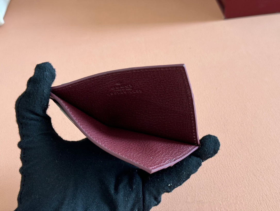 Gucci Card Case 10 in Beige and Red Calfskin
