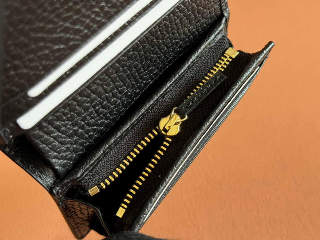 Gucci Marmont Bi-Colour Card Case Wallet 11 in Beige Ebony Canvas Black Calfskin