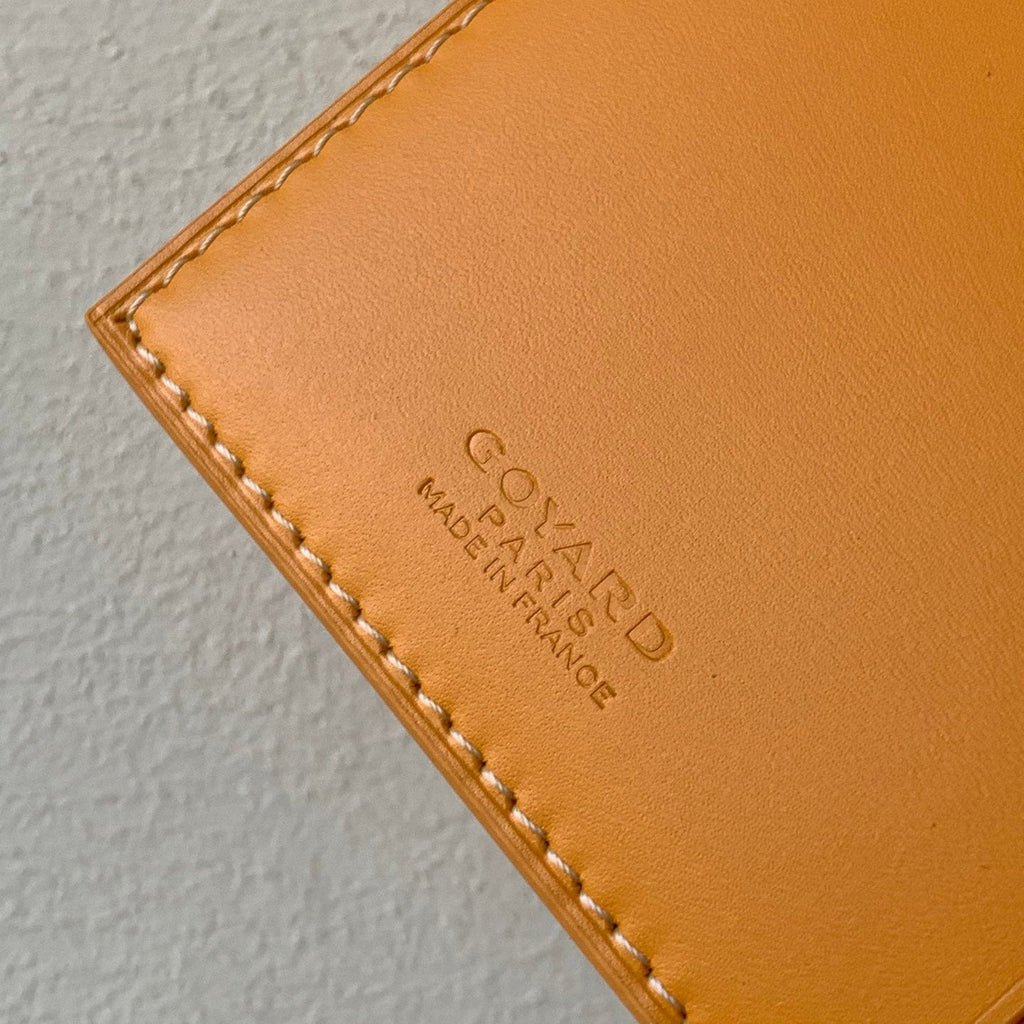 Goyard Richelieu Checkbook Wallet 19 in Yellow Goyardine Canvas and Calfskin